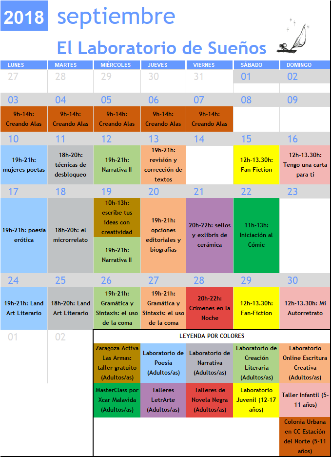 Calendario Septiembre 2018